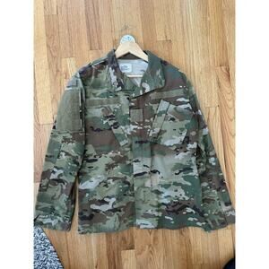 US Army Woodland Camo Field Jacket Coat Large Reg Green And Brown 36 Regular